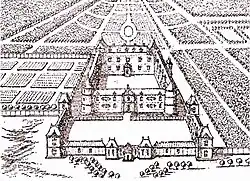 Le château de Limours, par Gomboust. Milieu du XVIIe siècle.
