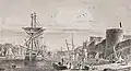 Brest : vue du port de Brest, le château, la mâture (Nicolas Ozanne)