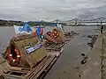 Réplique du bateau flis pendant le Festival de la Vistule dans Włocławek