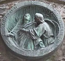 Médaillon en bronze (par Vallet, 1895), du monument de la rue Dufour.