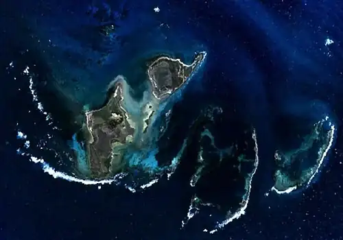 Localisation du naufrage dans le groupe des iles Wallabi (Houtman Abrolhos)