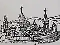 Gravure représentant Walldürn, fief des seigneurs de Durne.
