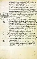 Extrait du premier horoscope de Kepler ; les notes en marge sont de la main de Wallenstein.