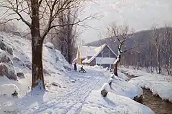 Rodeln an einem sonnigen Wintertag, sans date