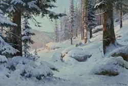 Verschneite Waldlandschaft, sans date