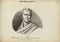 Désiré Monnier, Walter Scott, 1836, album II, p. 65, aquarelle, bibliothèque municipale de Besançon