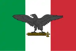 Drapeau militaire de la République sociale italienne (RSI) (1943-1945).