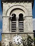 Clocher, étage de beffroi, côté sud.