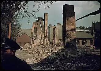 Le quartier de Praga après le bombardement allemand.