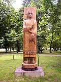 Sculpture sur bois d'Albert Wass par Ádám et Zsombor Baróthi, Harkány, 2005