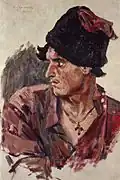 V. Sourikov, Tête de rameur, années 1900. Étude pour le tableau Stepan Razine dans les collections du musée.