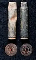 Deux douilles trouvées en octobre 2012 sur l'ancien champ de bataille au Waterberg.