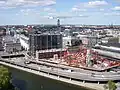Le chantier vu depuis la tour de l'hôtel de ville en mai 2009.