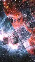 L'un des sites de formation d'étoiles de NGC 604.