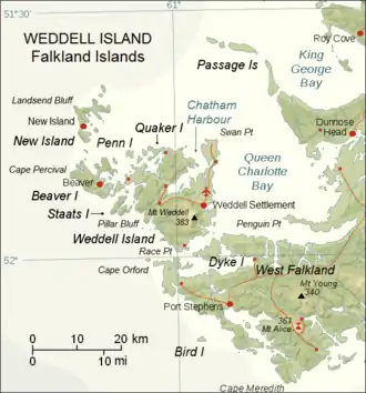 Localisation de New Island