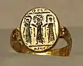 Bague de mariage, VIIe&nbsp;siècle, or et nielle