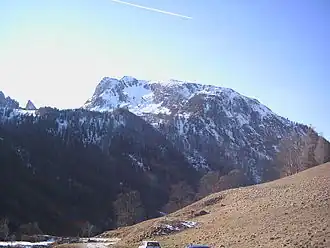 Le Weisseck depuis Zederhaus, vu de l'est