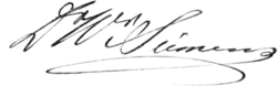 signature de Werner von Siemens