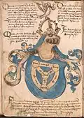 Le « blason de Dieu » répertorié dans l'Armorial de Wernigerode (en), v. 1490.