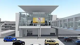 Rendu 3D de la station West CTA vue depuis le terminal international Tom Bradley.