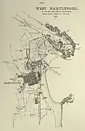 Plan de West Hartlepool en 1859