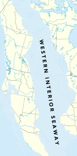 Carte géographique de l'Amérique du Nord au cours du Crétacé supérieur