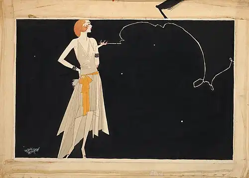 Une garçonne des années 1920&nbsp;: Where there's smoke there's fire (Il n'y a pas de fumée sans feu) par Russell Patterson.