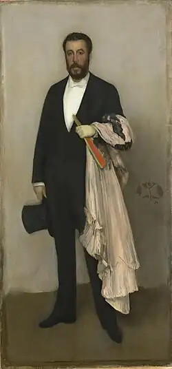James Abbott McNeill Whistler,Portrait de Théodore Duret (1883), 193,5&nbsp;×&nbsp;91&nbsp;cm.