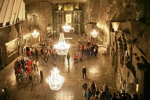 Chapelle Sainte Kinga dans la mine de sel de Wieliczka.
