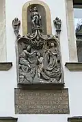Dans la maison Zum Großer Jordan (Judenplatz de Vienne), figure encore une sculpture tendancieuse avec une inscription antisémite, probablement été placée après l'expulsion des Juifs.