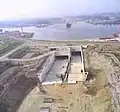 Le Wijkertunnel en construction sous le canal de la Mer du Nord.