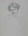 Wilfred Molson Barnes, Female Head (Tête de femme), 1912. Dessin. 31,6 x 25,1 cm