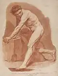 Étude d'homme nu au genou fléchi, d'après Charles André van Loo, 1770;