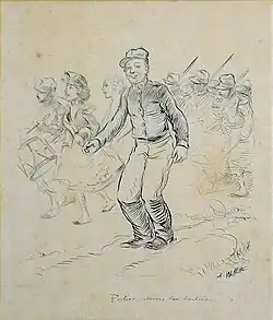 Polin dans la boiteuse, dessin pour Le Courrier français, 20 juin 1897.