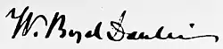 signature de William Boyd Dawkins