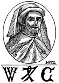 Portrait gravé représentant Caxton et publié en 1873 par Henry Curwen.