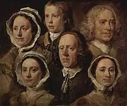 Hogarth s'est représenté au milieu de ses domestiques