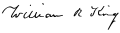Signature de William Rufus DeVane King
