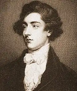 gravure : un jeune homme, de trois-quart, regarde sur sa droite.
