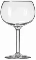 Verre «&nbsp;ballon&nbsp;», cheminée très ouverte, forme ronde sans angle.