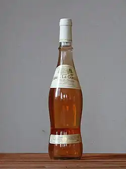 Bouteille syndicale de Provence : flûte à corset, autorisée seulement aux producteurs (récoltants-manipulants).