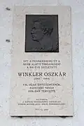Plaque commémorative à Sopron.