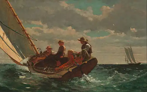 Winslow Homer, Le vent se lève (Un vent favorable), 1873–1876.