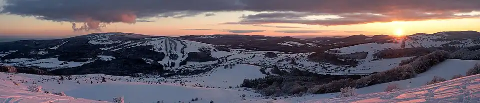 Vue sur le Hochrhön méridional.