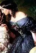 Anne Eve Mortier de Trévise (1829-1900), marquise de Latour-Maubourg, par Winterhalter, détail du tableau L'Impératrice Eugénie et ses dames d'honneur de Winterhalter, 1855