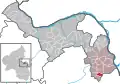 Localisation de Wintersheim dans la Verbandsgemeide et dans l'arrondissement