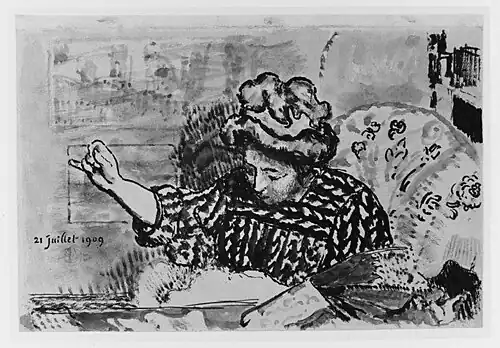 Femme cousant, dessin (1909), Metropolitan Museum of Art.