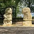 Saint Georges et son dragon de compagnie à Bélis, Forêt d'art contemporain, France.