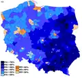 Aux élections législatives polonaises de 2019, le PiS a bénéficié d'un soutien accru.