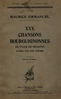 Couverture de partition, titre et nom d'auteur